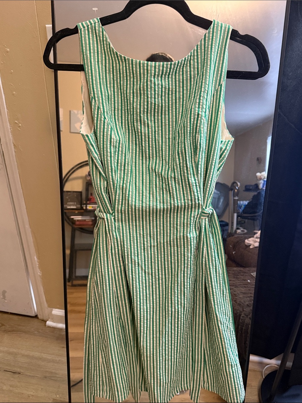 Gilli Green and White Striped Midi Dress